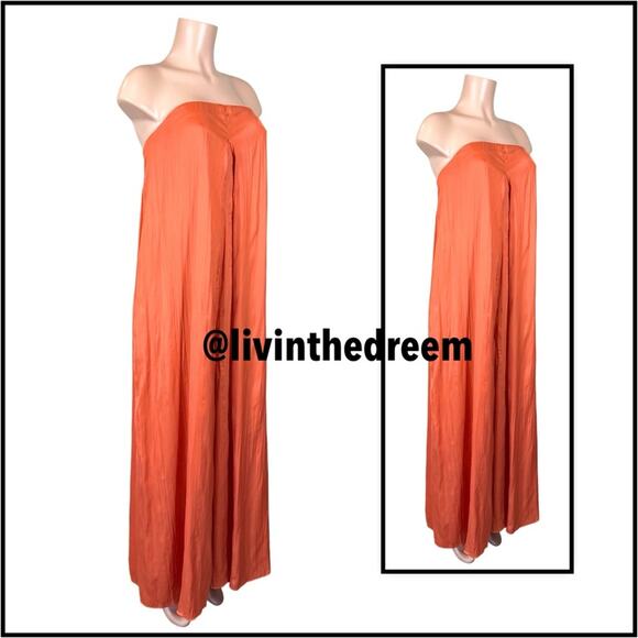 FREE PEOPLE BEACH KIMMIE SHINE STRAPLESS WIDE LEG ONE PIECE JUMPSUIT SZ M $130 - Picture 10 of 15